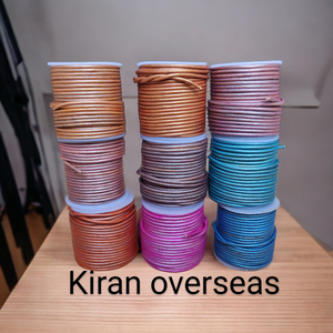 Cordón Bolo de cuero multicolor fuerte hecho a mano suave cuero de vaca esencial para joyería de moda tamaños 1mm - 4mm - Product Image 3