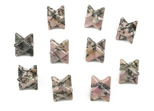 Rhodonite Naturelle, Cristal de Merkaba, Étoile de Géométrie Sacrée, Tétraèdre, Pierre Gemme Sculptée, Vente en Gros pour la Méditation et la Décoration - Product Image 3
