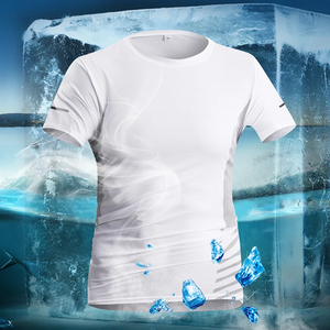 Summer Men T Shirts Running Ice Silk Thin <b>Top</b> <b>Reflective</b> Printing Quick Dry Short Sleeve Breathable Fitness Sports T-shirt - Product Image 3