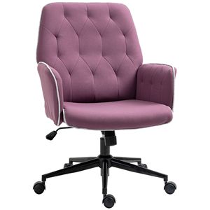 Sedia Girevole Viola Trapuntata per Ufficio Domestico, Certificata BIFMA, Sedia da Scrivania Regolabile in Altezza con Braccioli Imbottiti e Telaio in Ferro - Product Image 1