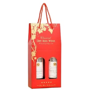 Portador de botellas de vino doble impreso personalizado de alta gama Mango impreso de alta calidad Ideal para embalaje de vino - Product Image 3