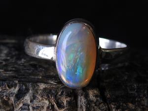 Australian Solid Opal Gemstone Ring-Silver Wedding Band-Classic Style-<b>7</b> US Size Handmade Jewelry Gift for Her - Product Image 3