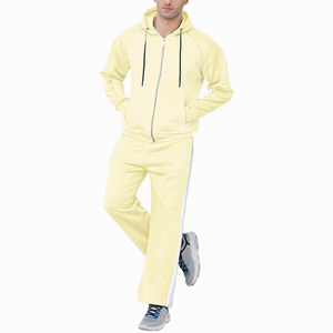 Ensemble de survêtement pour homme, couleur kaki et blanc, à capuche, sweat-shirt zippé, pantalon de survêtement, décontracté, automne, deux pièces - Product Image 2