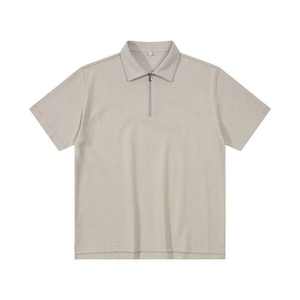 Polo Minimalista de Manga Corta para Hombre con Cierre de Cremallera, Estilo Moderno, Color Negro y Verde Oliva, Cremallera Metálica, Colección 2026, Ropa HD - Product Image 6