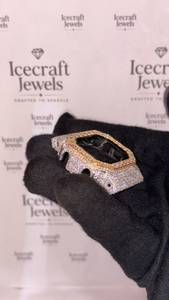 ตัวเรือนนาฬิกาทรงสี่เหลี่ยมพรีเมียม ประดับเพชรโมอิสซาไนต์ สไตล์ฮิปฮอป หรูหรา สำหรับเปลี่ยนใส่ในตัวเรือนนาฬิกา - Product Image 2
