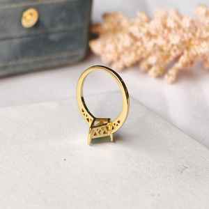 Bague en argent sterling 925 plaqué or 14 carats en forme de cerf-volant avec agate mousse, bague en pierre précieuse naturelle, bijoux faits à la main pour femmes, cadeau - Product Image 3