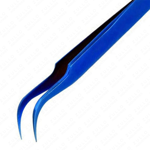 Custom Logo 5 Inch Stainless Steel Eyelash Extension Tweezers Precision Tip Professional Lash Application <b>Tool</b> - Product Image 3