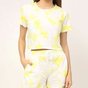 2026 Women's Spring Summer Cotton Breathable Quick Dry Crop <b>Top</b> Loose Casual O-Neck Short Sleeve Printed Solid Pattern Hip Hop - Product Image 6