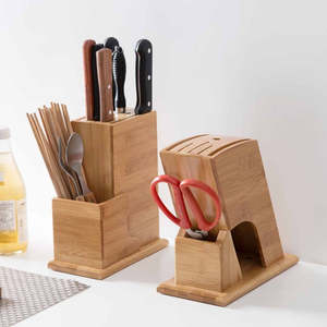 Porte-couteaux en bois de qualité supérieure outils essentiels de cuisine support en bois fait main pour tenir des couteaux et des spatules - Product Image 4