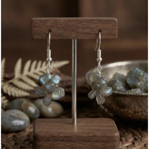 Boucles d'oreilles pendantes en labradorite entrelacée, faites à la main, vente en gros, bijoux en pierres précieuses de Jaipur, Inde - Product Image 3