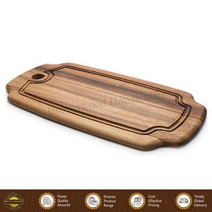 Tabla de cortar de madera de acacia natural tallada a mano, de alta demanda, fabricada en India, en oferta. - Product Image 2