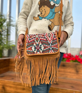Nouveau fait à la main Offre Spéciale Jacquard daim cuir frange sac à bandoulière multi-usage nouveau Design Vintage sac à bandoulière pas cher taux produit en vrac - Product Image 2