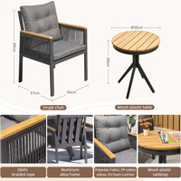 Vente en gros de meubles d'extérieur modernes en aluminium thermolaqué, résistants à l'eau, pour hôtels, complexes hôteliers et restaurants, avec 6 places, pour patio.