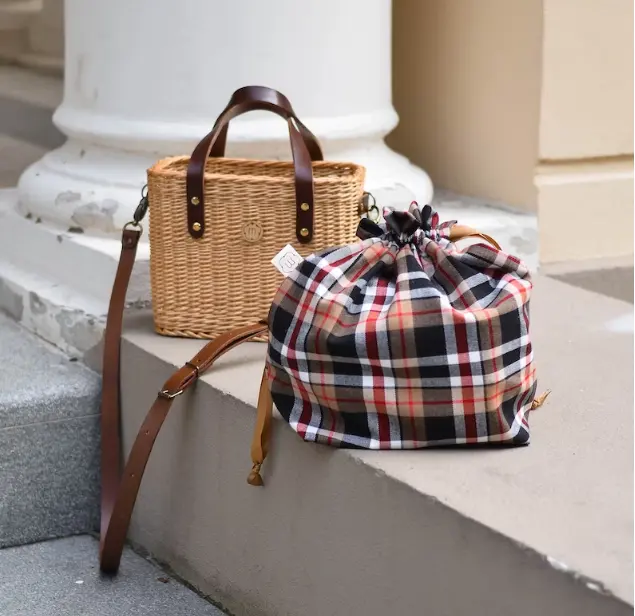 Tienphong Handwerk Groothandel Rotan Schouderhandtas Met Leren Riem | Natuurlijke Tas Voor Werk, Picknick, Ga Naar De Markt