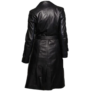 Solid Trader Top Quality Breathable Protection Cozy Lining Beautiful Tailored Fashion Coat Womens <b>Long</b> <b>Leather</b> <b>Jacket</b> - Product Image 5