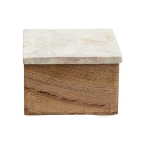 Boîte en bois et marbre avec couvercle design de qualité supérieure, boîtes en marbre, boîte à cosmétiques et bijoux en marbre à prix abordables - Product Image 1