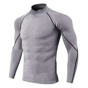 T-shirt de sport ajusté pour homme, logo personnalisé, vêtements de compression pour la gym, respirant, vente en gros - Product Image 1