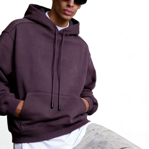 Sudadera con capucha reversible para hombre de fabricante OEM, con tejido inverso, forro polar de algodón en contraste, cremallera y costuras personalizadas. - Product Image 4