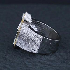 Handcrafted Two Tone Cross Shaped Full <b>Iced</b> 18K Gold Plated Pave Setting Moissanite Diamond Customized Man's Made Jewelry - Product Image 3