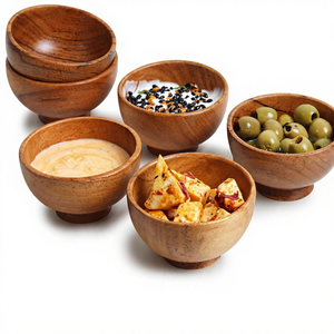 Juego de 6 Tazones Pequeños de Madera de Acacia Rústicos, Hechos a Mano, Ecológicos y Duraderos, de 4 oz, para Servicio de Alimentos y Regalos - Product Image 2