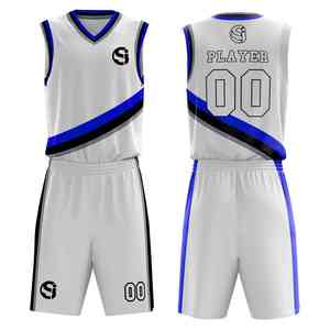 Custom OEM Sublimation Printed 100% Polyester Basketball Team Sports Uniform Set Men Training Breathable Mesh Basketball Uniform - Product Image 2