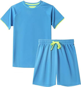 Conjunto Deportivo de Primavera para Hombre de Alta Calidad, 2 Piezas, Camiseta y Pantalones Cortos Lisos, Satinados, de Secado Rápido y Transpirables - Product Image 4