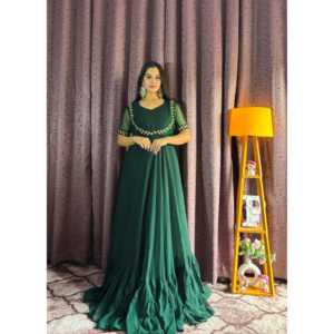 ชุดเดรสงานเลี้ยงดีไซเนอร์ ไซส์ XL แบบ Anarkali พร้อมเสื้อคลุม Koti สวยงาม - Product Image 6