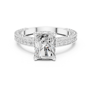 Anillo de Compromiso Vintage con Diamante de Laboratorio de Corte Radiante de 2 Quilates, Color E, Claridad VS1, Oro Amarillo de 14K, Certificado IGI, Regalos de Boda y Aniversario - Product Image 5