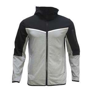 Nouveaux hommes mode col montant survêtements sweats à capuche pantalons de survêtement deux pièces ensembles automne mâle décontracté Patchwork fermeture éclair survêtement - Product Image 2