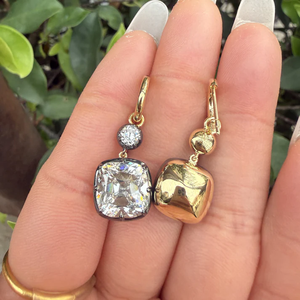 14K Yellow Gold Cushion Cut Lab Grown Diamond Hoop Earrings 5.0 CT Each <b>Large</b> Statement Diamond Hoops Luxury Bridal Jewelry <b>Gift</b> - Product Image 3
