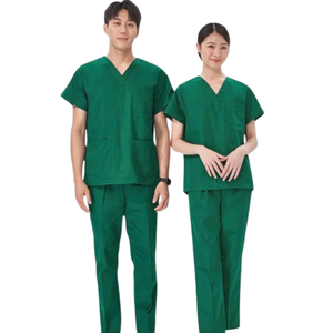 ชุดยูนิฟอร์มโรงพยาบาลคอวีสั่งตัดพิเศษ ชุดแพทย์ต้านเชื้อแบคทีเรียสำหรับล้างมือ ซับเหงื่อ ป้องกัน ใช้ได้ทั้งชายและหญิง ผลิตจากโพลีเอสเตอร์ - Product Image 1