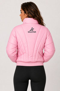 <b>Women</b>’s Pink Puffer <b>Jacket</b> Winter Quilted Bomber Crop Top <b>Jacket</b> Extremely Warm <b>Lightweight</b> Outdoor Fashion <b>Jacket</b> - Product Image 3