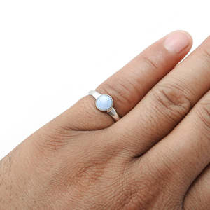 Handmade Natural Blue <b>Opal</b> Gemstone <b>Ring</b> 925 Sterling <b>Silver</b> Bezel Setting Gemstone Boho <b>Ring</b> For He And She Wholesale Jewelry - Product Image 2