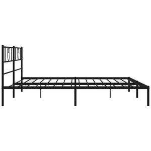 Cadre de lit en métal noir avec tête de lit 72''x83,9'' sans matelas - Product Image 6
