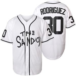 Maillot de baseball personnalisé pour hommes, col en v, boutonné, en polyester respirant, nom brodé, numéro 30, uniforme d'équipe Rodriguez - Product Image 4