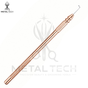 Rose Gold Metal Ventilating Needle Holder <b>Kit</b> 4 Interchangeable Micro <b>Latch</b> <b>Hook</b> Needles Professional Lace Front Wig Tools - Product Image 2