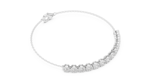 10k White Gold Round Cut Lab Grown Diamond <b>Adjustable</b> Rhodium Plated Unisex Luxury Tennis Style <b>Bracelet</b> Royal Halo Wear - Product Image 3
