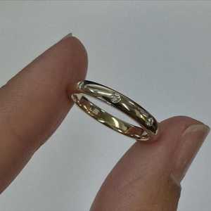 Custom Lab Grown Diamond Wedding Bands 10K 14K 18K Solid Gold Flush Set Shiny Stackable Matching <b>Rings</b> For Women's Wholesale - Product Image 5