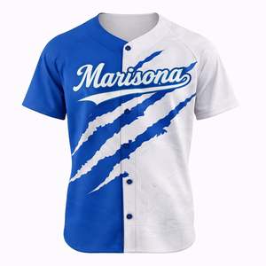 Camiseta de Béisbol Personalizada OEM Premium |   Uniforme de Equipo con Botones |   Impresión por Transferencia de Calor 100% Poliéster |   Corto |   Nombre del Jugador Personalizado - Product Image 3