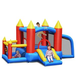 Grande Piscina di Palline Gonfiabile da Esterno e Porta da Calcio, Attrezzatura per Divertimento Salvaspazio Senza Ventilatore - Product Image 3