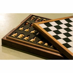 Jeu d'échecs en bois de qualité supérieure personnalisé, plateau en bois massif de haute qualité, jeu de table classique pliable avec rangement interne pour les pièces d'échecs - Product Image 4