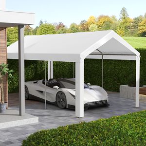 UV Resistant 19.6FT X 9.7FT Carport <b>Roof</b> <b>Canopy</b> Replacement Simple Style White PC Sail Fits 84C 378V00 84C 206 Series for 2 Car - Product Image 2