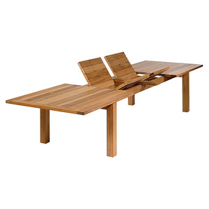 Modern Wooden <b>Extendable</b> <b>Dining</b> <b>Table</b> Rectangle Convertible Design Minimalist Style Home Furniture <b>Outdoor</b> Use Waterproof - Product Image 1