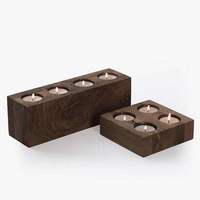 Support de bougie en bois fait main, finition naturelle, forme conique, décoration d'intérieur