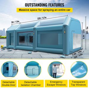 Cabina di Verniciatura Gonfiabile Portatile 28x15x10ft con Illuminazione LED per Verniciatura Auto, Versione Migliorata con 2 Ventilatori e Sistema di Filtraggio dell'Aria - Product Image 4