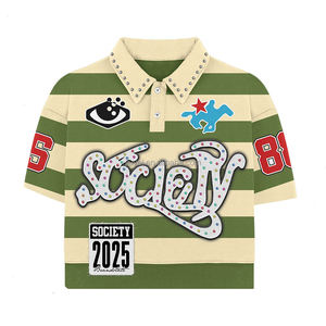 เสื้อโปโลผู้ชาย Nesta Sports Designer ปักลายเพชร ผ้าฝ้ายสั่งทำพิเศษ ทรงครอป บ็อกซี่ สีแดงทับทิม แขนสั้น - Product Image 3