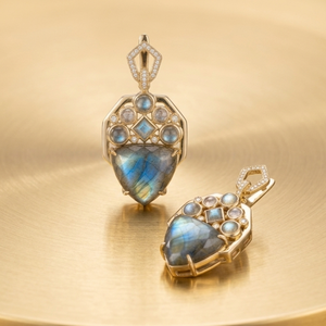 Luxury Labradorite Drop Earrings 925 <b>Sterling</b> <b>Silver</b> 18K Gold Plated 4.5 Inch 10g Multi Size Gemstone Wholesale Factory Price - Product Image 5
