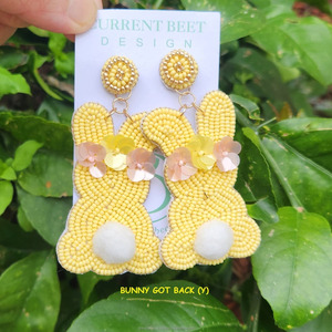 Pendientes colgantes de cuentas de semillas adornadas, bordado hecho a mano, perla, lentejuelas, diamantes de imitación, joyería, accesorios llamativos coloridos, únicos - Product Image 5