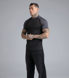 Camiseta de Hombre de Alta Calidad, 100% Algodón, Transpirable, Manga Corta, Corte Regular, Tela de Lona, Color Sólido para Adultos - Product Image 6