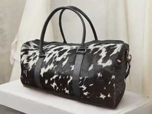 Bolsa de Viaje de Fin de Semana de Cuero Genuino de Primera Calidad con Cierre, Ligera y de Gran Capacidad LHODB-0055 - Product Image 5